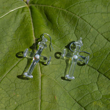 Load image into Gallery viewer, Glass Cross Earrings
