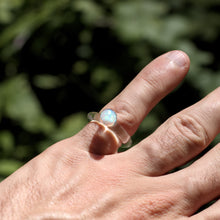 Load image into Gallery viewer, Handmade Glass Ring with Opal Gemstone