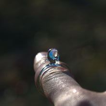 Load image into Gallery viewer, Handmade Glass Ring with Moon Shaped Opal