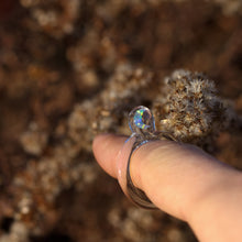 Load image into Gallery viewer, Handmade Glass Ring with Moon Shaped Opal