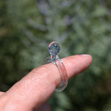 Load image into Gallery viewer, Blown Glass Ring with Crushed Opal