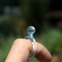Load image into Gallery viewer, Blown Glass Ring with Crushed Opal