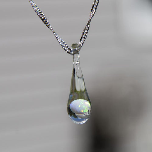 1 inch length glass opal pendant