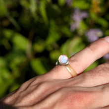 Load image into Gallery viewer, Handmade Glass Ring with Opal Gemstone
