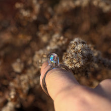 Load image into Gallery viewer, Handmade Glass Ring with Moon Shaped Opal
