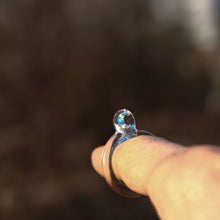 Load image into Gallery viewer, Handmade Glass Ring with Moon Shaped Opal
