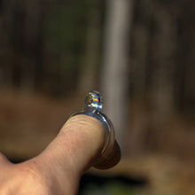 Load image into Gallery viewer, Handmade Glass Ring with Moon Shaped Opal
