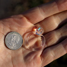 Load image into Gallery viewer, Handmade Glass Ring with Moon Shaped Opal

