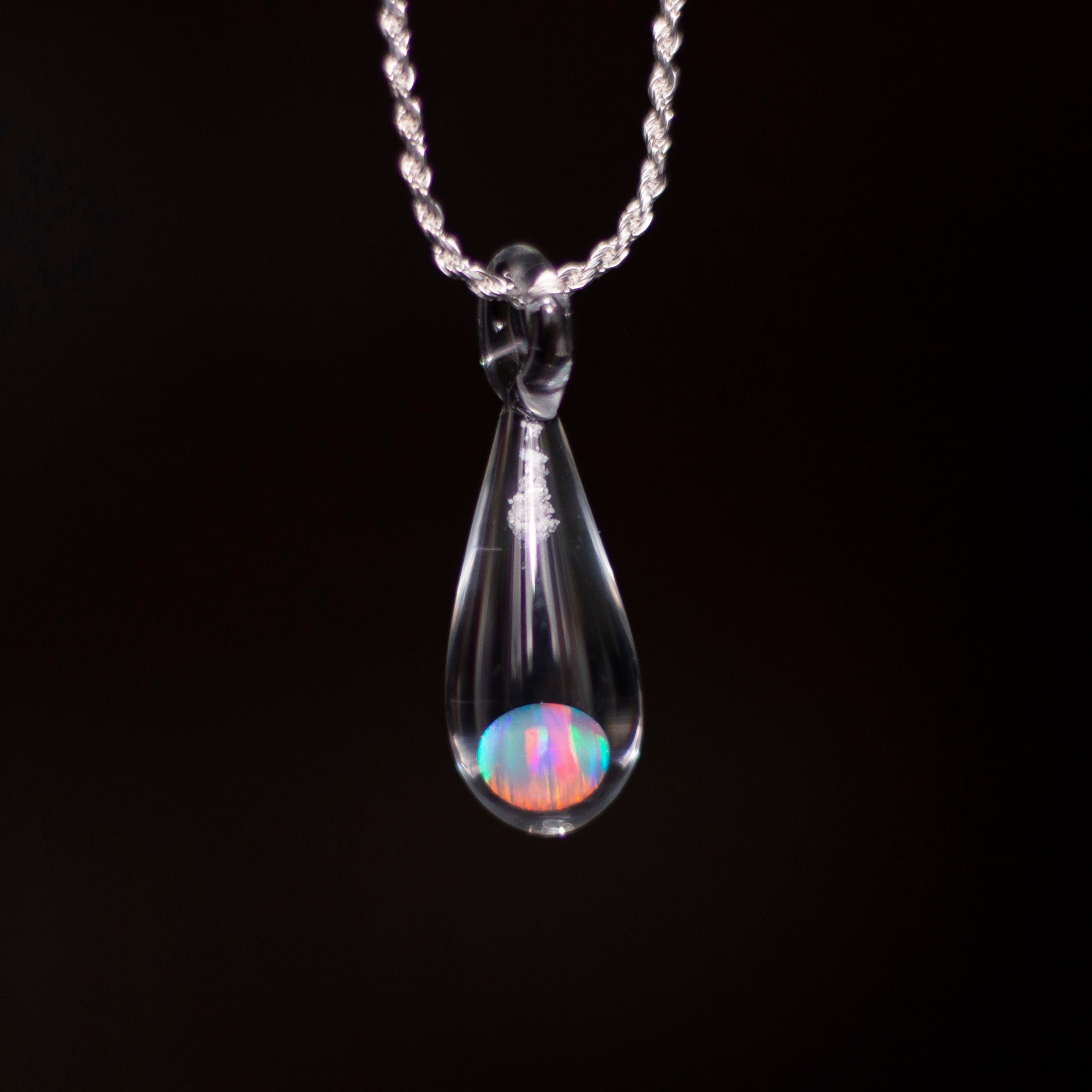 Dainty Opal Ashes Necklace Bourgeois Glass